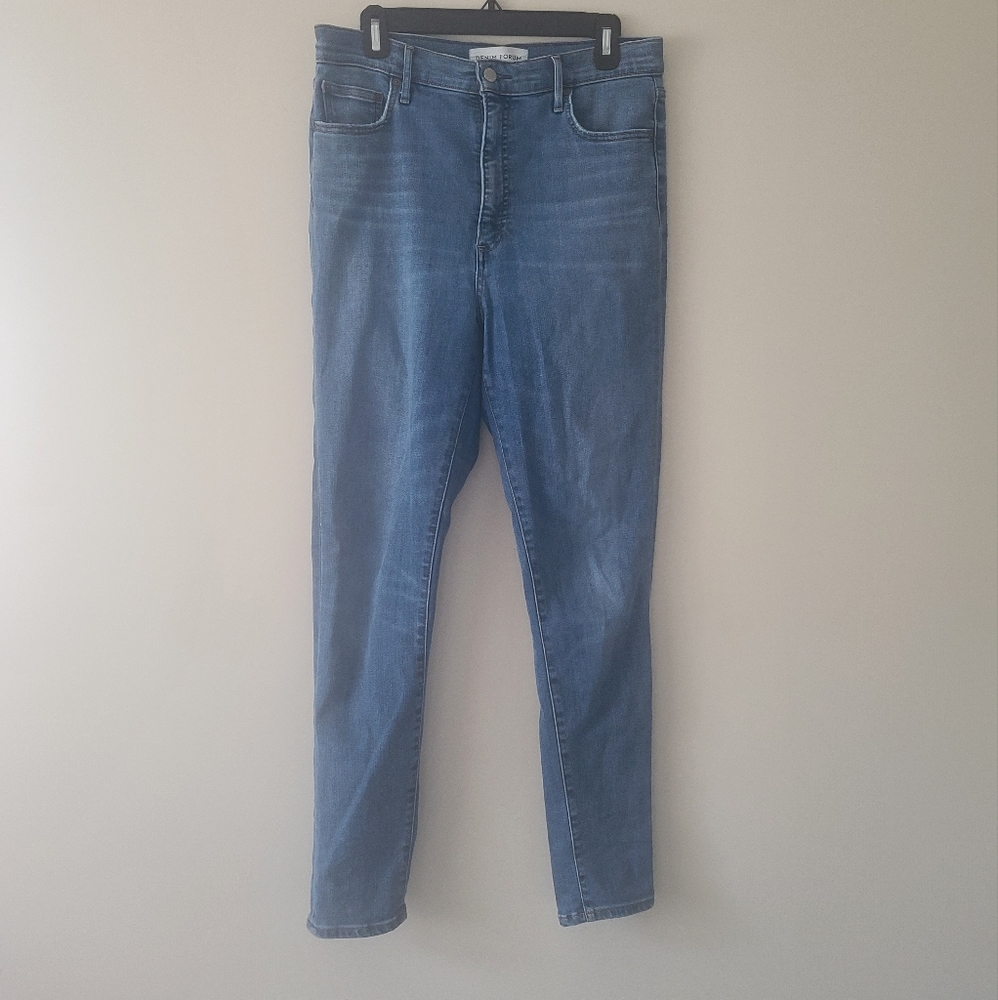 Denim Forum Women's Skinny Jeans - Medium Blue Wash